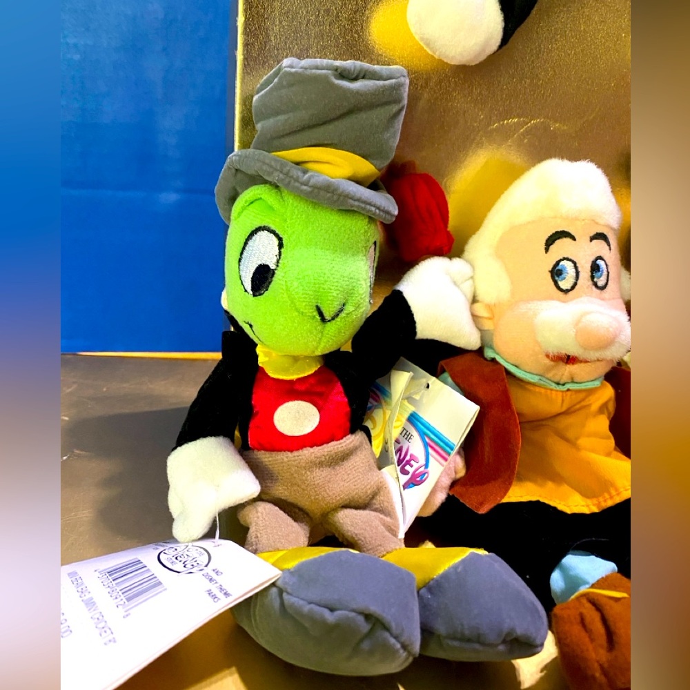 DISNEY EXCLUSIVE NWT VTG 90s PINOCCHIO RETIRED BEAN BAG PLUSH COMPLETE SET OF 4 - Picture 4 of 13